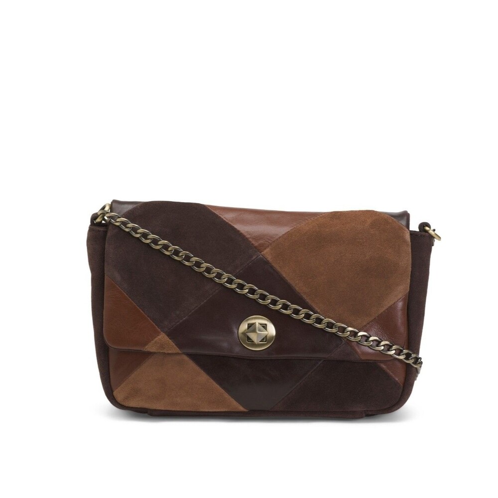 Women's Patchwork Suede Crossbody Purse